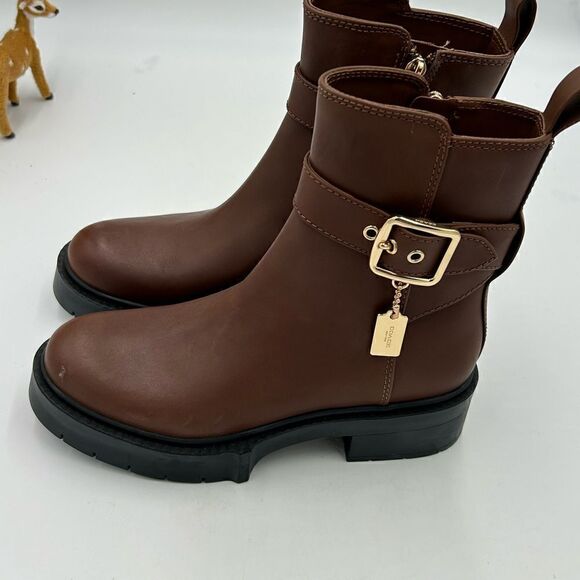 Women’s coach lug sole  leather boots size 5.5 US - Picture 5 of 11
